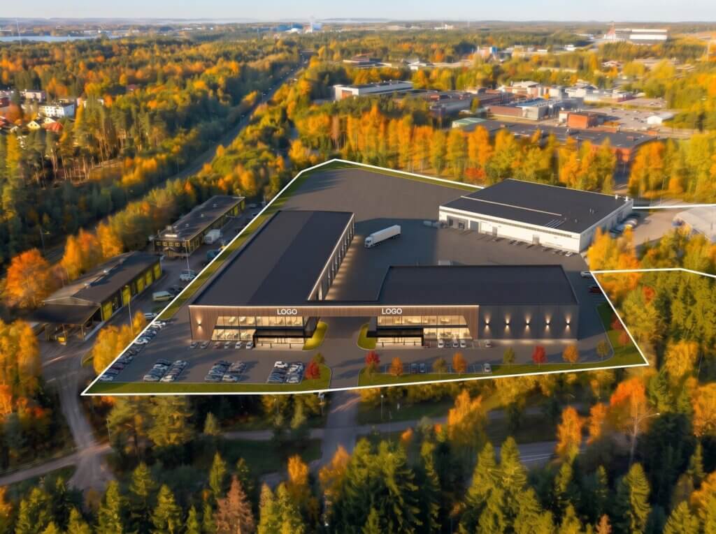 Havainnekuva uudisrakennushankkeesta Tampereen Kalkussa.